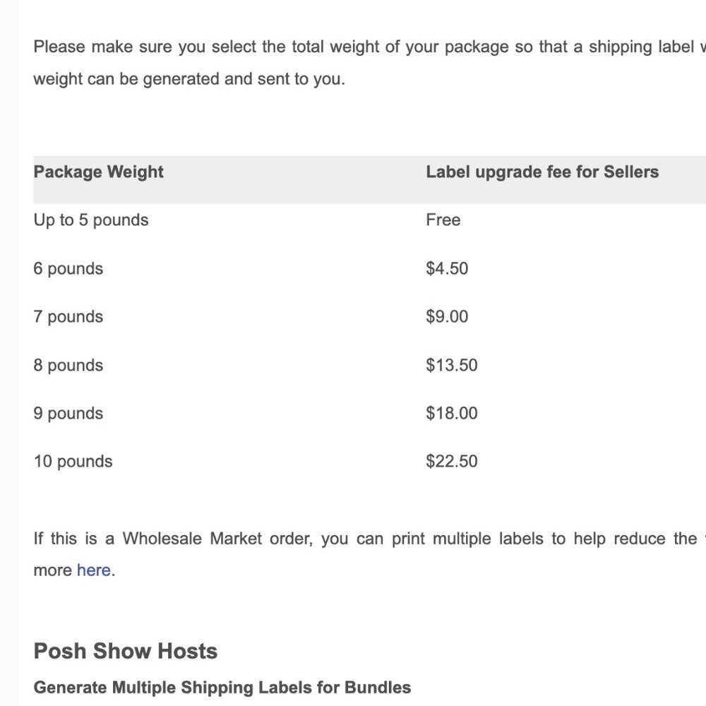 Additional Shipping for packages >5 pounds